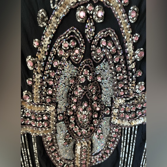 Sue Wong Vintage Silk Beaded Embellished Dress - Size 6 - Picture 4 of 12